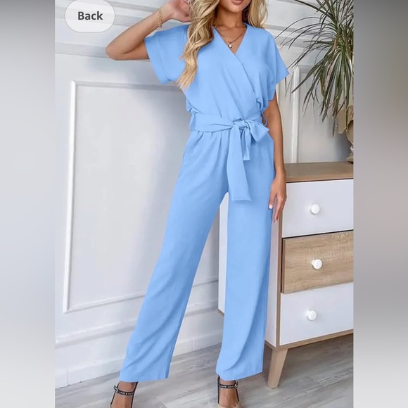 PrettyGarden Casual Short Sleeve Wide Leg Jumpsuit XL NWOT - Picture 4 of 10